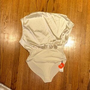 Cider Cream Satin Bodysuit